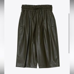 Phillip Lim Vegan Leather Culottes in Dark Olive Size 6
